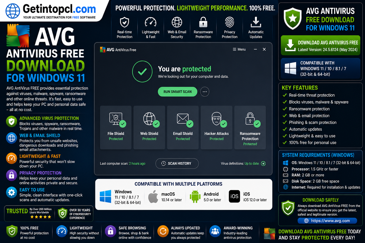 AVG AntiVirus Free Download for Windows 11