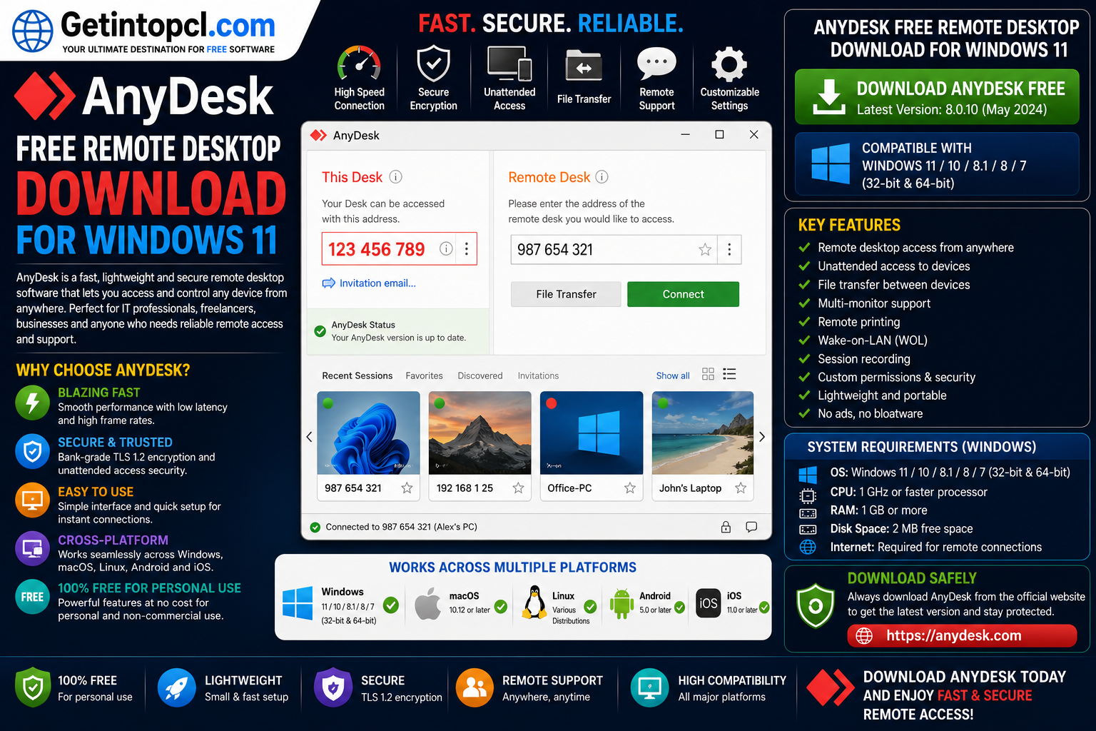 AnyDesk Free Remote Desktop Download for Windows 11