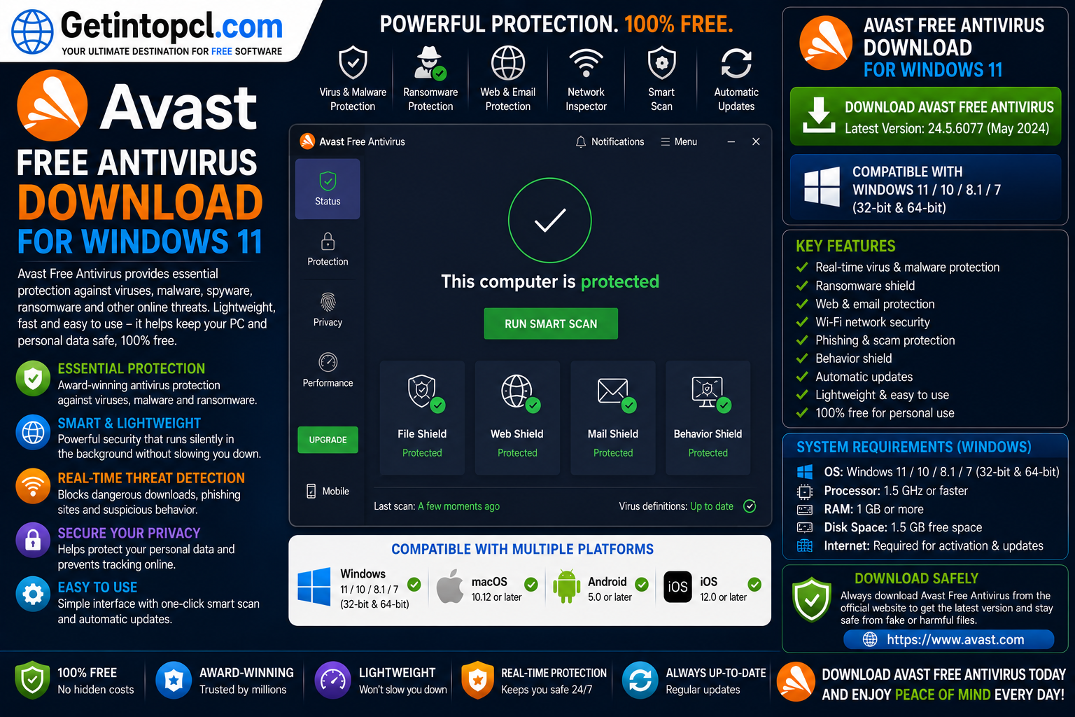 Avast Free Antivirus Download for Windows 11