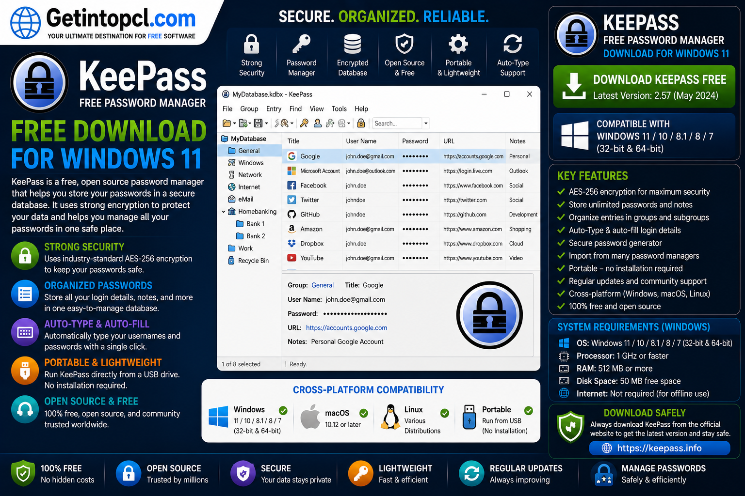 KeePass Free Password Manager Download for Windows 11