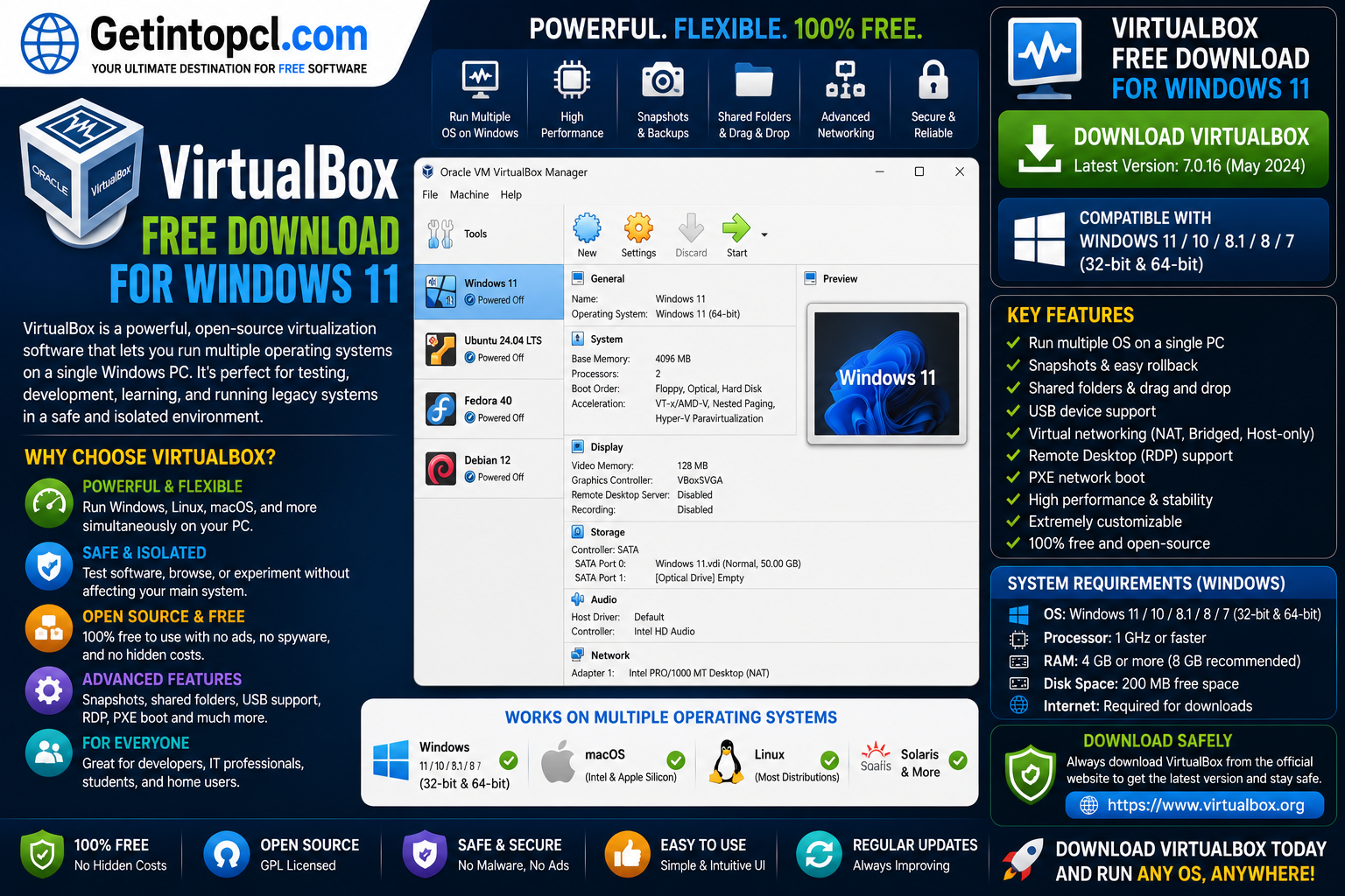 VirtualBox Free Download for Windows 11