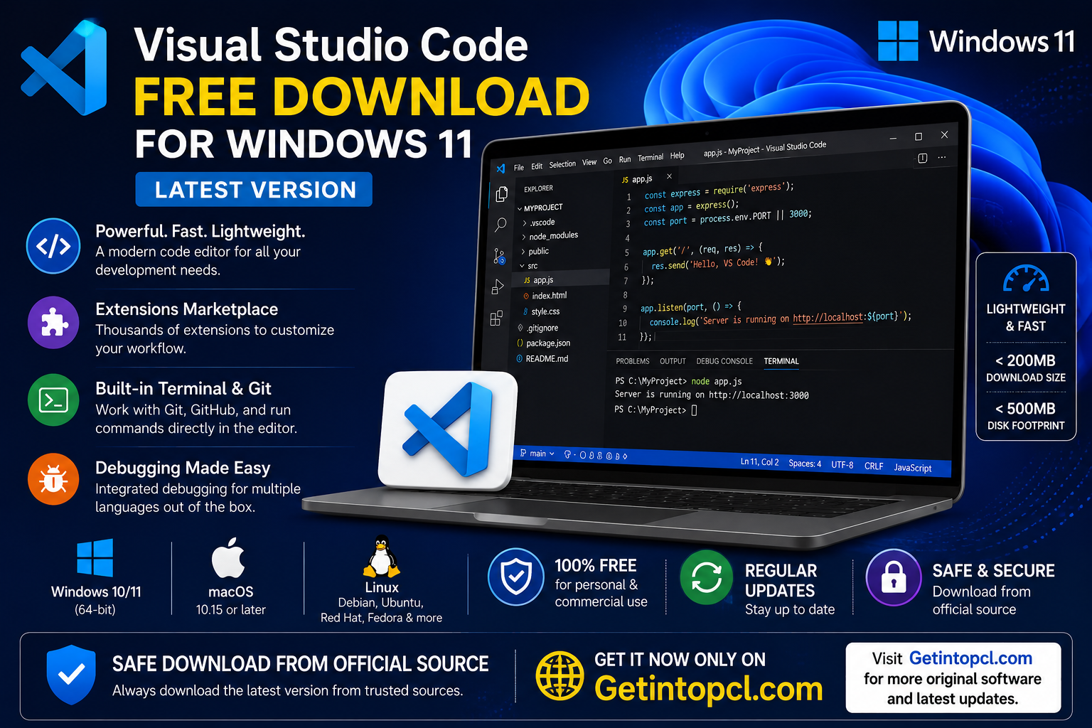 Visual Studio Code Free Download for Windows 11