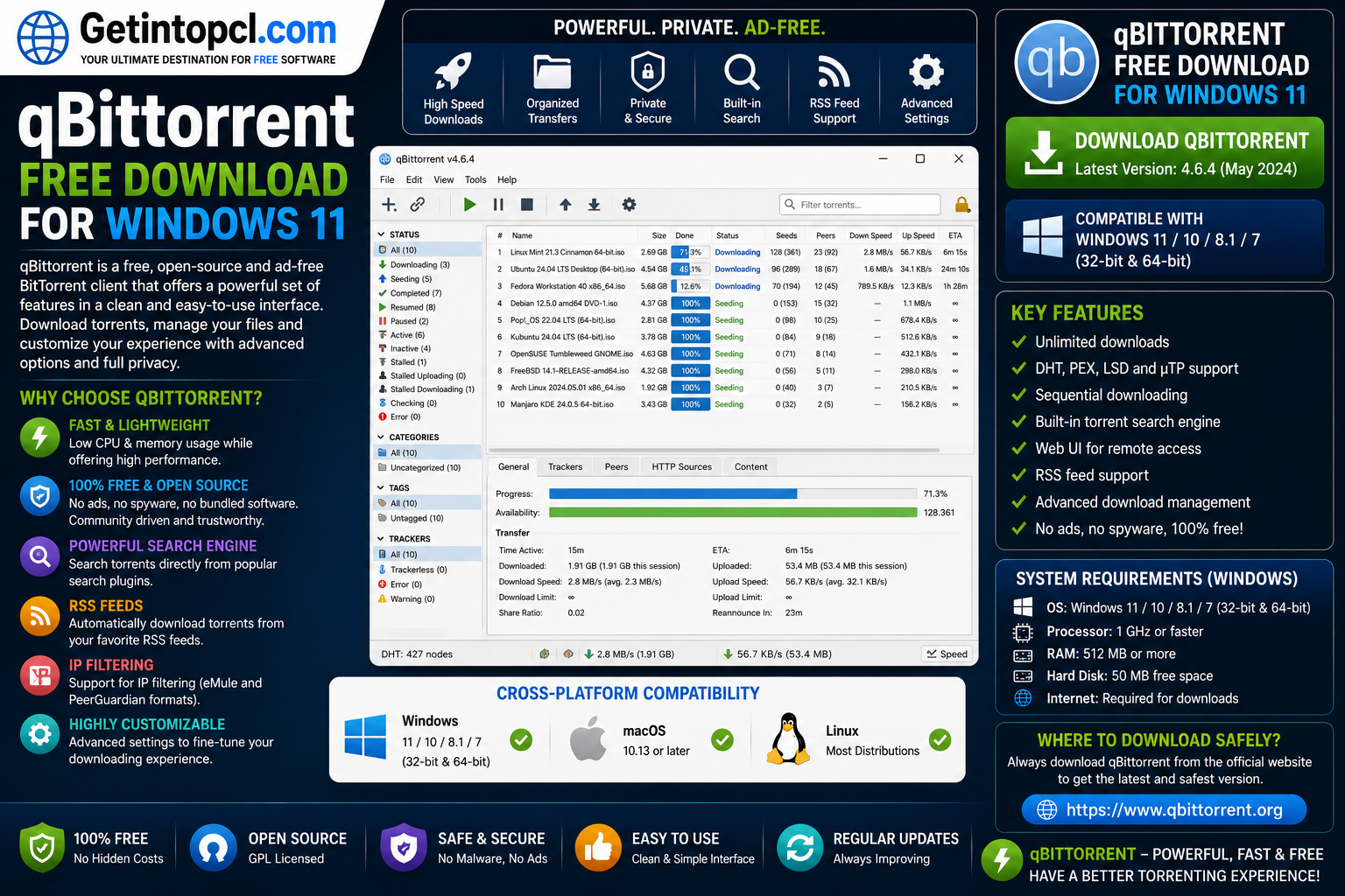 qBittorrent Free Download for Windows 11 – Features, Requirements & Safe Download