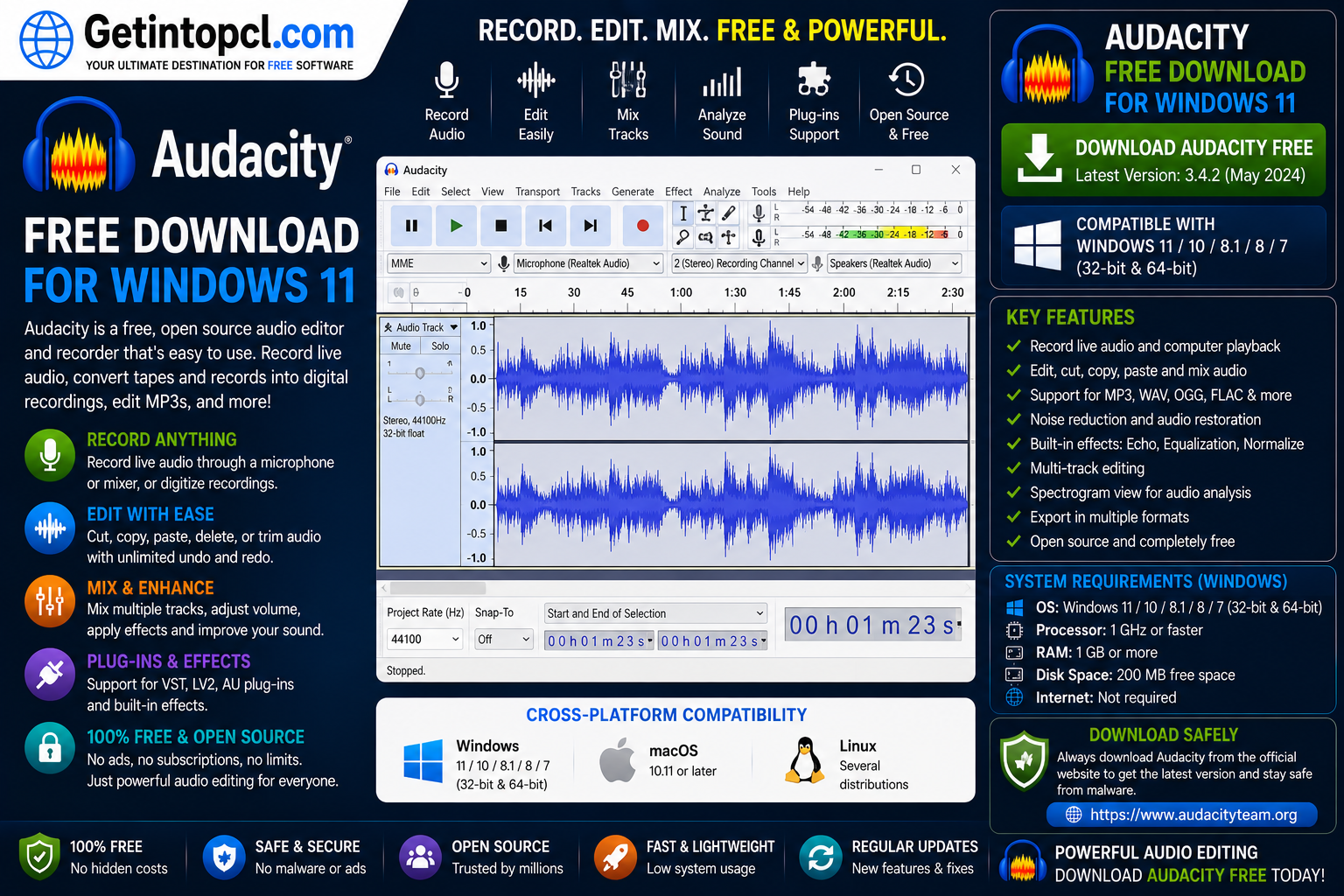 Audacity Free Download for Windows 11