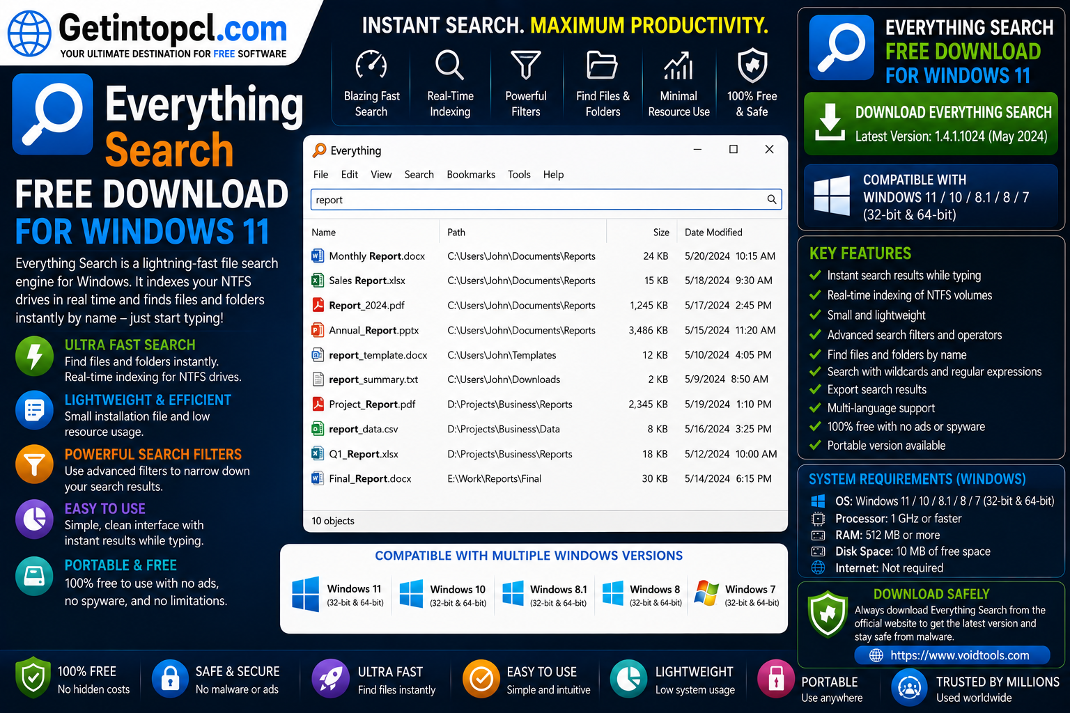 Everything Search Free Download for Windows 11