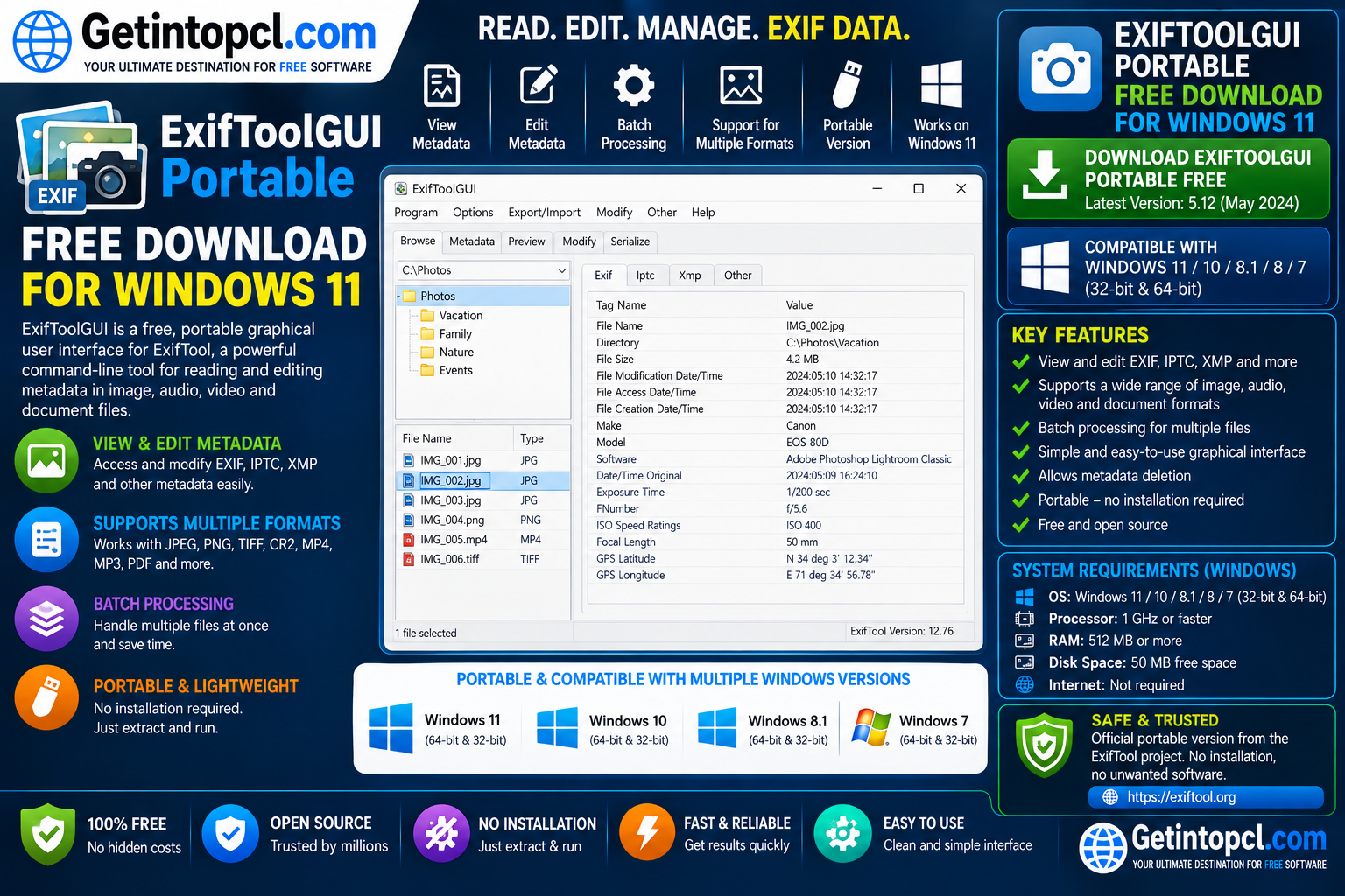 ExifToolGUI Portable Free Download