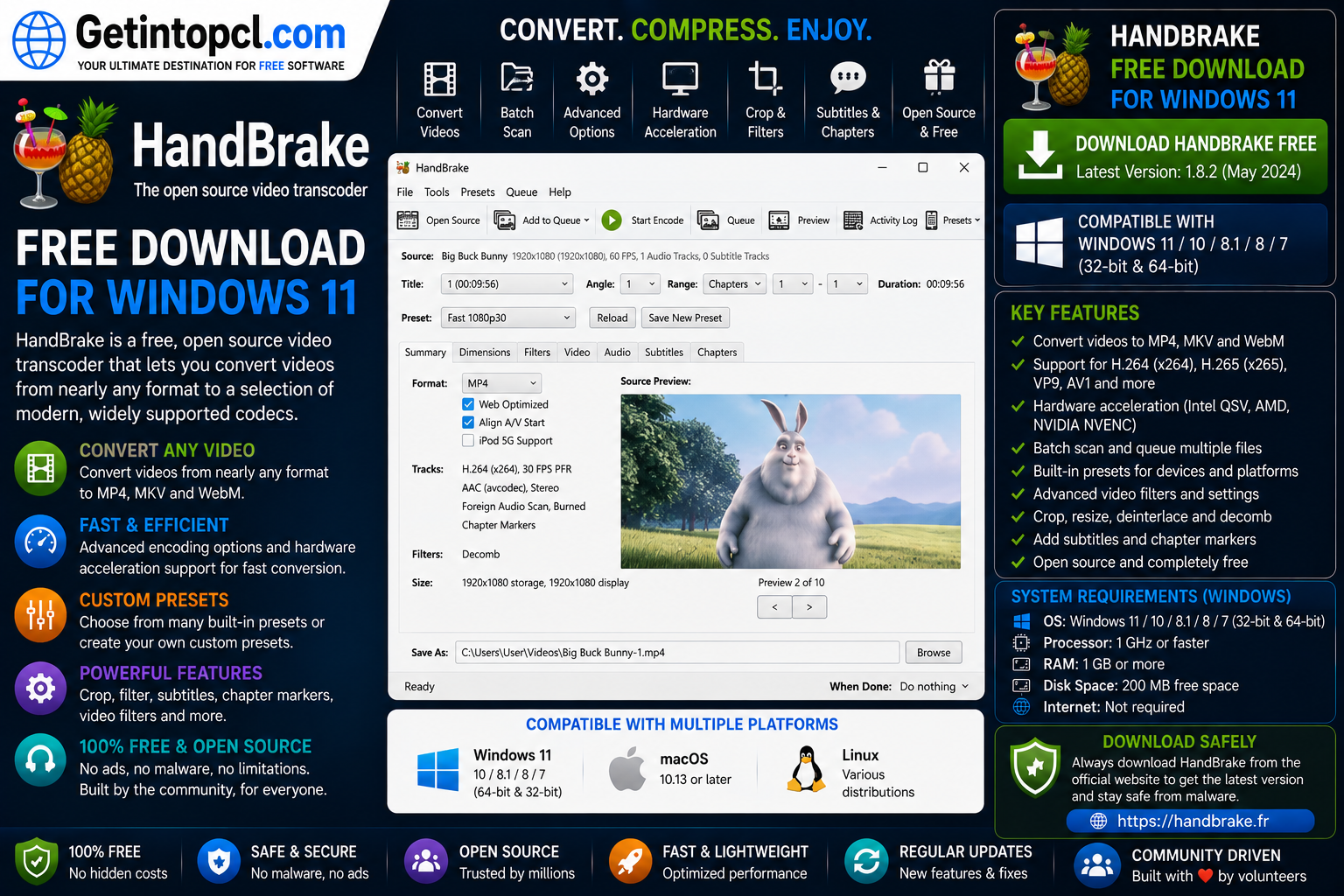 HandBrake Free Download for Windows 11