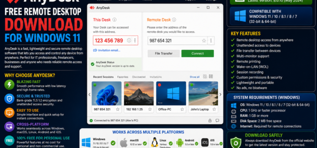 AnyDesk Free Remote Desktop Download for Windows 11