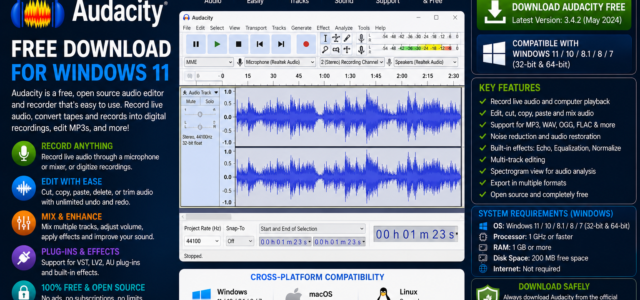 Audacity Free Download for Windows 11
