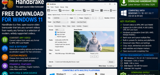 HandBrake Free Download for Windows 11